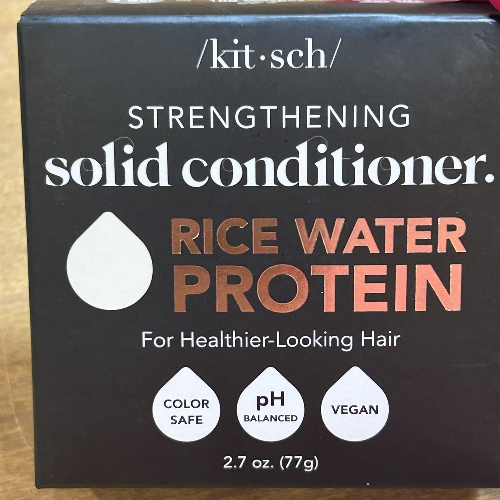 Kitsch Strengthening Solid Conditioner Bar Rice Water Protein 2.7oz Vegan Hair